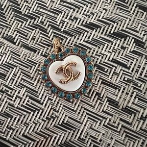 Stamped chanel charm zipper pull